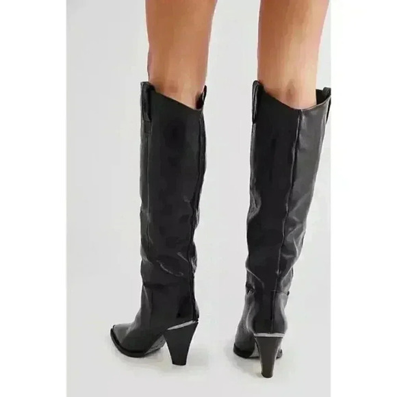 NEW FREE PEOPLE STEVIE BOOT IN BLACK LEATHER - Picture 4 of 5